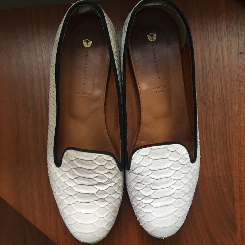 White Anthropologie Leifsdottir loafers
